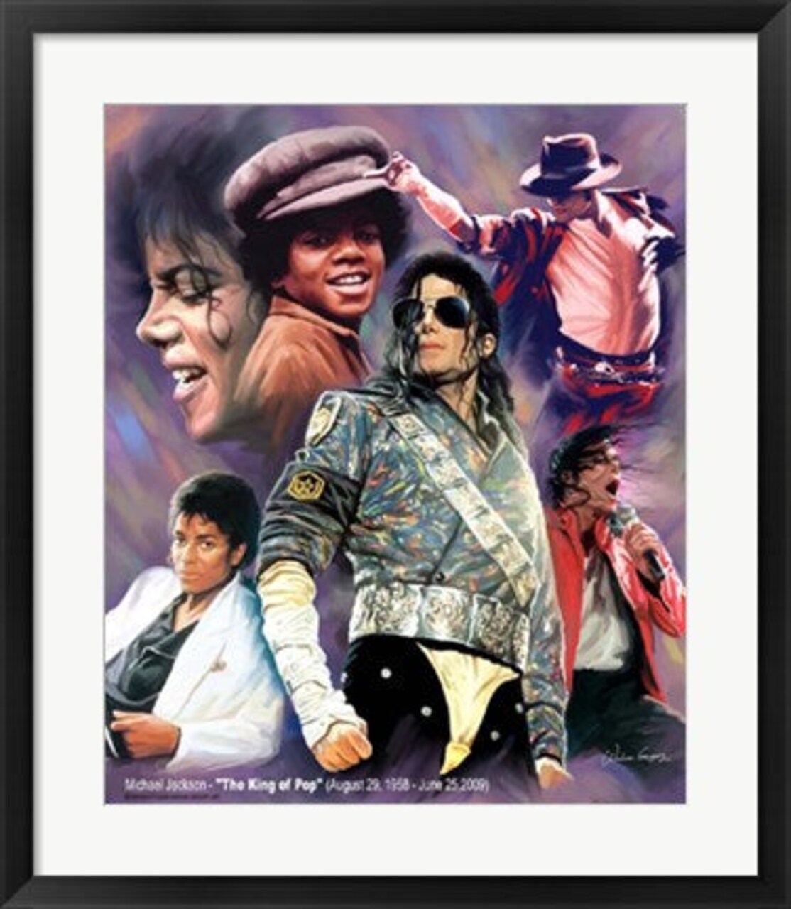 Framed Art Michael Jackson - The King of Pop by Wishum Gregory 24 x 20